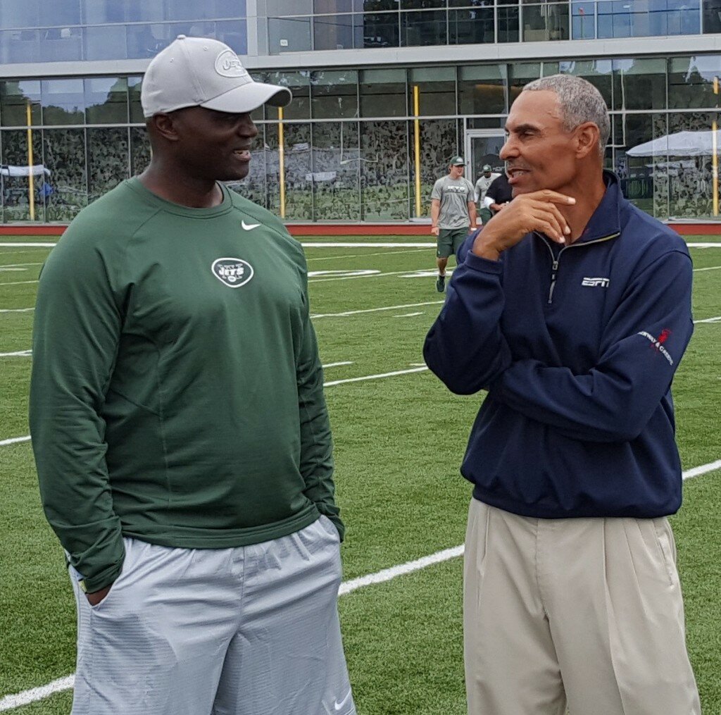 Jets head coach Todd Bowles and Herm Edwards ( NYJETS)